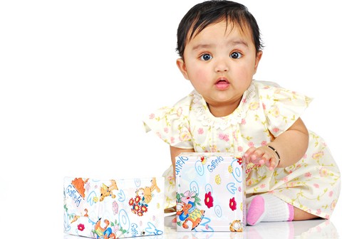 Baby Girl with Gifts