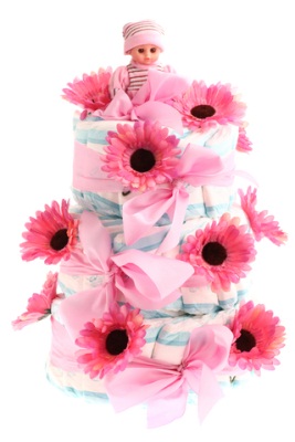 Pink Nappy Cake